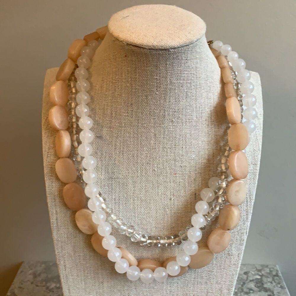 3 strand acrylic beaded necklace